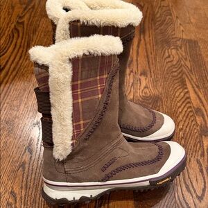 Merrell sz 8 Opti-warm 400g insulation Pixie Pull Waterproof Bracken winter boot